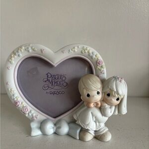 Precious moments heart shaped wedding picture frame